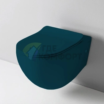Унитаз подвесной Artceram FILE 2.0 Rimless 36x52 см в цвете Petrolio (FLV004 42 00) - фото 1