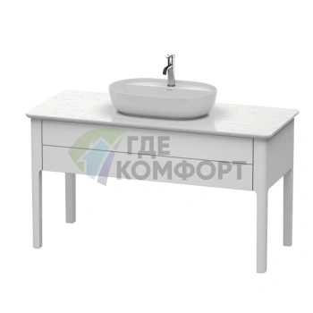 Напольная тумба Duravit Luv, 743x1388x570 мм, с выдвижным ящиком, цвет белый шелковисто-матовый (LU956103636) - фото 1