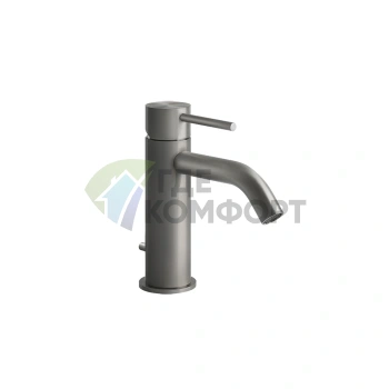 Смеситель для раковины GESSI 316 на одно отверстие с донным клапаном, сталь с сатиновым покрытием (54001#239) - фото 1