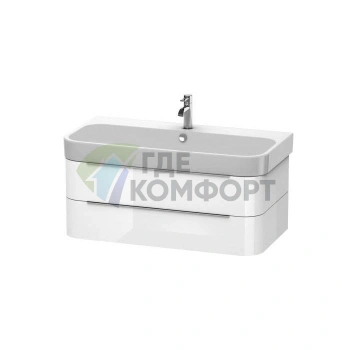 Подвесная тумба Duravit Happy D.2 975х480х380 мм с 2 ящиками, цвет белый глянцевый (H2636602222) - фото 1