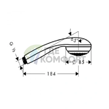 Ручной душ HG Crometta 85 Mono, 1 форсунка, G1/2, хром (28585000) - фото 2
