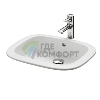 Встраиваемая раковина TOTO Public 530x450 мм белого цвета с технологией CeFiONtect (LW763Y#XW) - фото 1