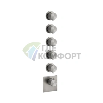 Термостатический смеситель GESSI на 5 источников, цвет Steel Brushed (54510#239) - фото 1