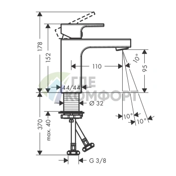 Смеситель для раковины Hansgrohe Vernis Shape 100, хром (71569000) - фото 2