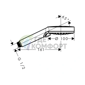 Ручной душ HG Vernis Blend Vario с дождевым эффектом 2jet Rain и технологией EcoSmart (26340000) - фото 2