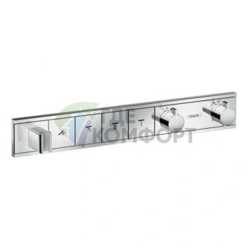 Встраиваемый термостат для душа Hansgrohe RainSelect на 4 выхода с держателем, хром (15357000) - фото 1