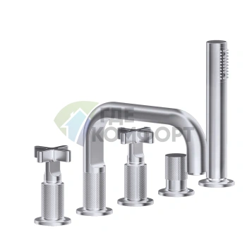 Смеситель для ванны GESSI INCISO с переключателем и ручным душем, цвет Finox Brushed Nickel (58140#149) - фото 1