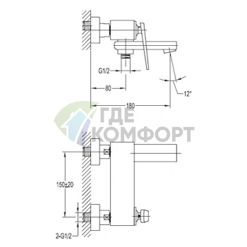 Стильный и функциональный смеситель Cezares Baden F VD 01 для ванны с душем - фото 2