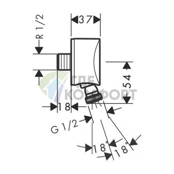 Шланговое соединение HG Fixfit S с обратным клапаном и шарниром G1/2 хром (27506000) - фото 2