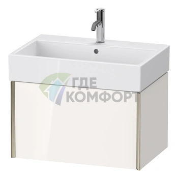 Тумба подвесная Duravit XViu 397x684x454 мм для раковины 235070, 1 ящик — белый глянцевый/champagne matt (XV42350B122) - фото 1