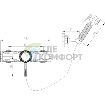 Смеситель Lemark Jasmine LM6618ORB с термостатом и гигиеническим душем