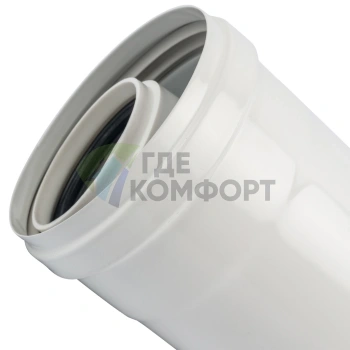 Элемент дымохода конденсационного Stout труба 500 мм DN60/100 м/п PP-FE SCA-8610-000500 - фото 2