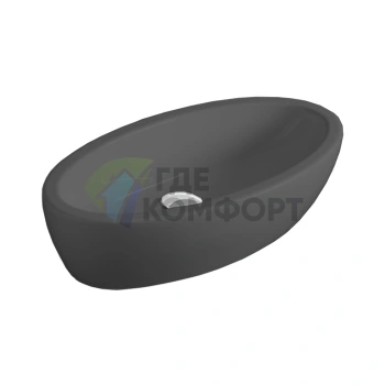 Раковина накладная Simas Lft Spazio 63x33 см без отверстия под смеситель, черный глянцевый - фото 1