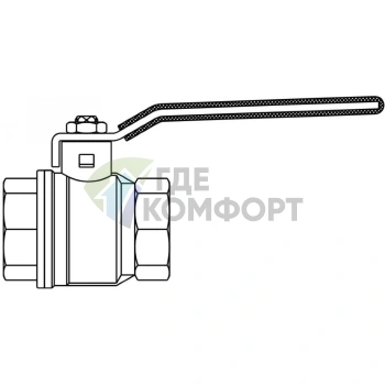 Кран шаровый 1 1/2 ВВ маховик из алюминия Optibal Oventrop - фото 2
