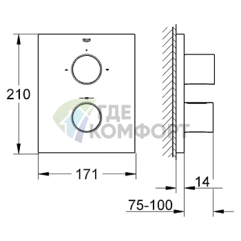 Термостат Grohe Grohtherm F 27619000 на три выхода - фото 2