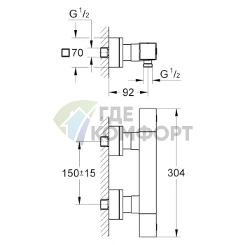Термостат для душа Grohe Grohtherm Cube 34488000 со скрытым монтажом и латунным смесителем - фото 4