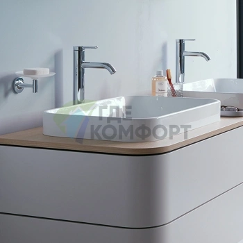 Раковина Duravit Happy D2 Plus 600x400 мм без перелива с керамической крышкой WonderGliss (23596000001) - фото 1