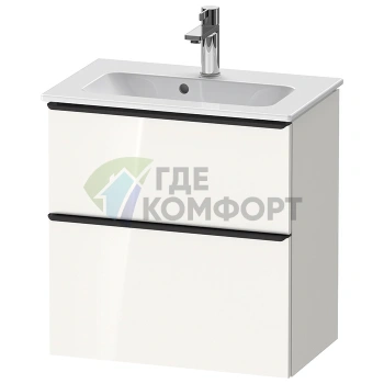 Подвесная тумбочка Duravit D-Neo Compact, белая высокоглянцевая, 610x372x625 мм (DE436802222) - фото 1