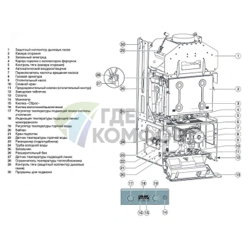 Газовый настенный двухкуонтурный котел Buderus Logamax U044-24K (24 кВт) - фото 2