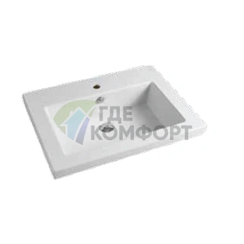 Раковина Artceram WASHBASINS GAP встраиваемая 71х51 см с 1 отв под смесительитель со слив переливом цвет белый - фото 1