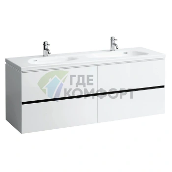 Тумба под раковину Laufen Palomba 1585x495x590 мм с 4 ящиками, белая матовая (4.0745.4.180.220.1) - фото 1