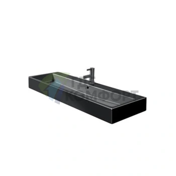 Раковина Duravit Vero шлиф с перел с 1 отв под смеситель включая крепление 1200x470мм Цвет Черный - фото 1