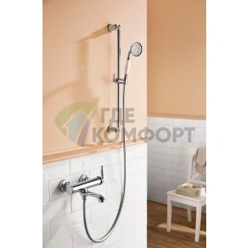 Смеситель Cezares Liberty для ванны с душем, хромированный, модель F VD 01 - фото 2