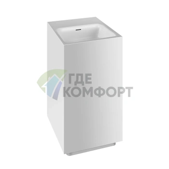 Напольная раковина Gessi Rettangolo 42x42 см, матовая белая, со сливом в стену - фото 1