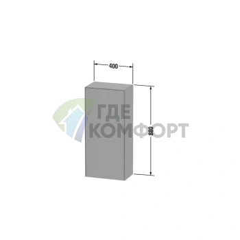 Шкафчик подвесной Duravit White Tulip 880x400x240 мм, 1 дверца, 2 стеклянные полки, белый высокоглянцевый (WT1322R8585) - фото 2