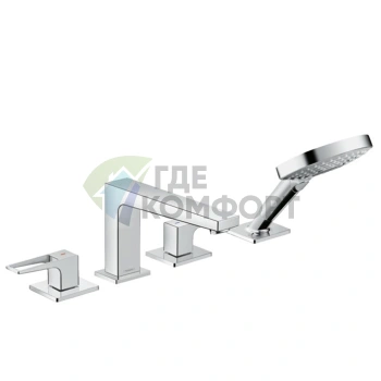 Смеситель Hansgrohe Metropol для ванны с ручным душем 3jet, хром (74552000) - фото 1