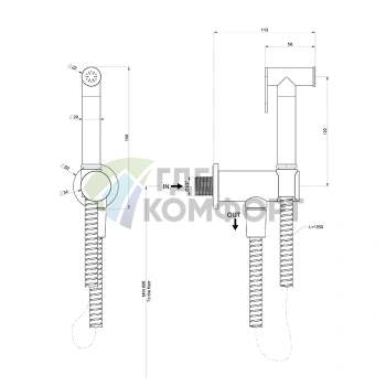 Гигиенический душ Gessi Transparenze в цвете Gold CCP (14331#080) - фото 2