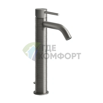 Смеситель для раковины GESSI 316 высокий, сталь матовая, с донным клапаном (54304#239) - фото 1