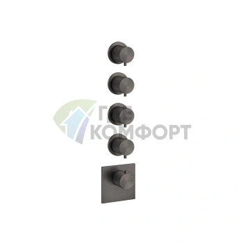 Термостатический смеситель GESSI на 4 выхода, резьба 3/4, цвет Brushed Black Metal PVD (54508#707) - фото 1