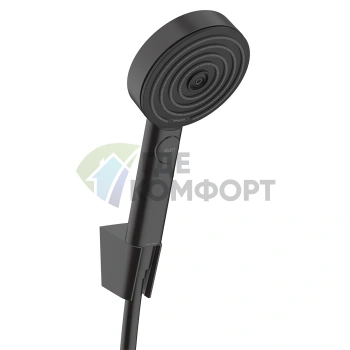 Душевой набор Hansgrohe PULSIFY 105 3jet Relaxation с держателем, матовый черный (24302670) - фото 1