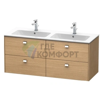Тумба подвесная Duravit Brioso 1290 мм с 4 ящиками, цвет дуб европейский (BR410601052) - фото 1