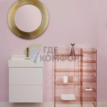 Стеллаж Laufen Kartell: компактный и стильный в нежном пудрово-розовом цвете (750x260x530 мм) (3.8933.1.093.000.1) - фото 1
