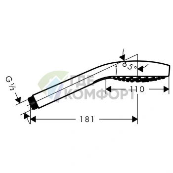 Ручной душ HG Croma Select S Vario: 3 режима струи, белый/хром (26802400) - фото 2