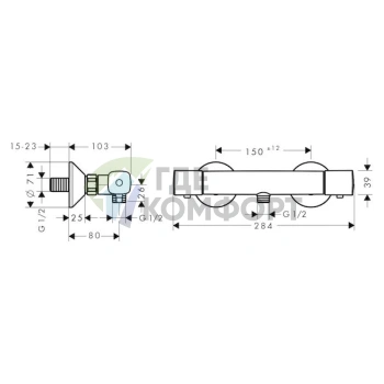 Термостат для душа Hansgrohe Ecostat Universal 13122000 с точной регулировкой температуры - фото 2