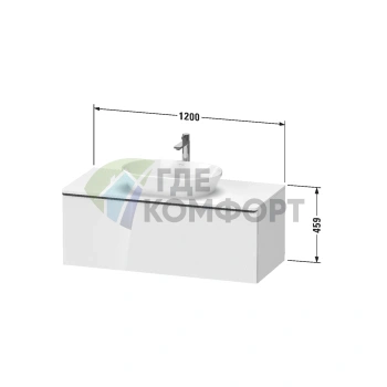 Тумбочка подвесная Duravit D-Neo Black Oak, 45.9×120×55 см, 1 ящик (DE494901616) - фото 2