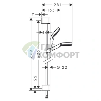 HG Crometta Vario Unica: Душевой набор с функцией EcoSmart (белый/хром) (26554400) - фото 2