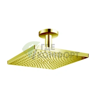 Верхний душ HG Raindance 300x300 мм с потолочным держателем, 1 струя, золото (26250990) - фото 1