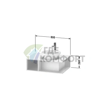Тумба подвесная Duravit D-Neo компактная 260x800x550 мм, белая глянцевая (DE495802222) - фото 2