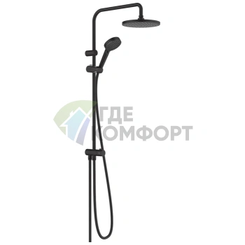 Душевая стойка HG Vernis Blend Reno 200 с верхним душем, матовый черный (26272670) - фото 1