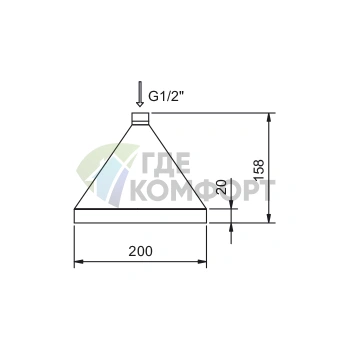 Верхний душ Fantini Fontane Bianche D200 мм, цвет Matt Gun Metal PVD (47 P5 8106) - фото 2