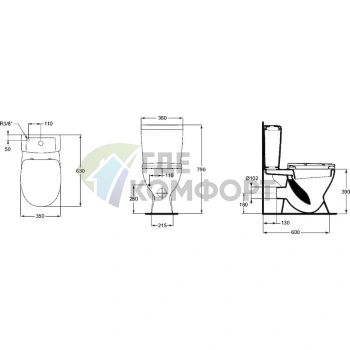 Компакт-унитаз Ideal Standard Eurovit Plus V337001 - фото 2