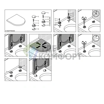 Сиденье для унитаза Duravit DuraStyle без микролифта, петли из нержавеющей стали, белый (63710000) - фото 2