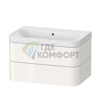 Подвесная тумба Duravit Happy D.2 Plus с умывальником и двумя ящиками (HP4347N2222) - фото 1