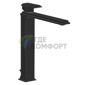 Смеситель для раковины Gessi Eleganza высокий однорычажный с донным клапаном черный металлик (46003#706) - фото 1