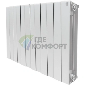 Радиатор биметаллический Royal Thermo Piano Forte 500 bianco traffico 12 секций-белый - фото 1