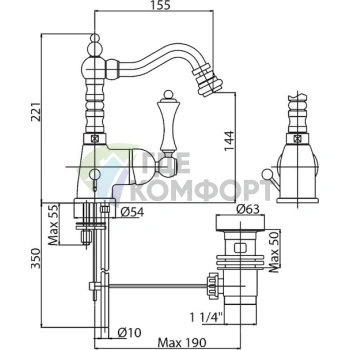Смеситель для биде Cezares Margot MARGOT-BSM2-02-Bi - фото 3